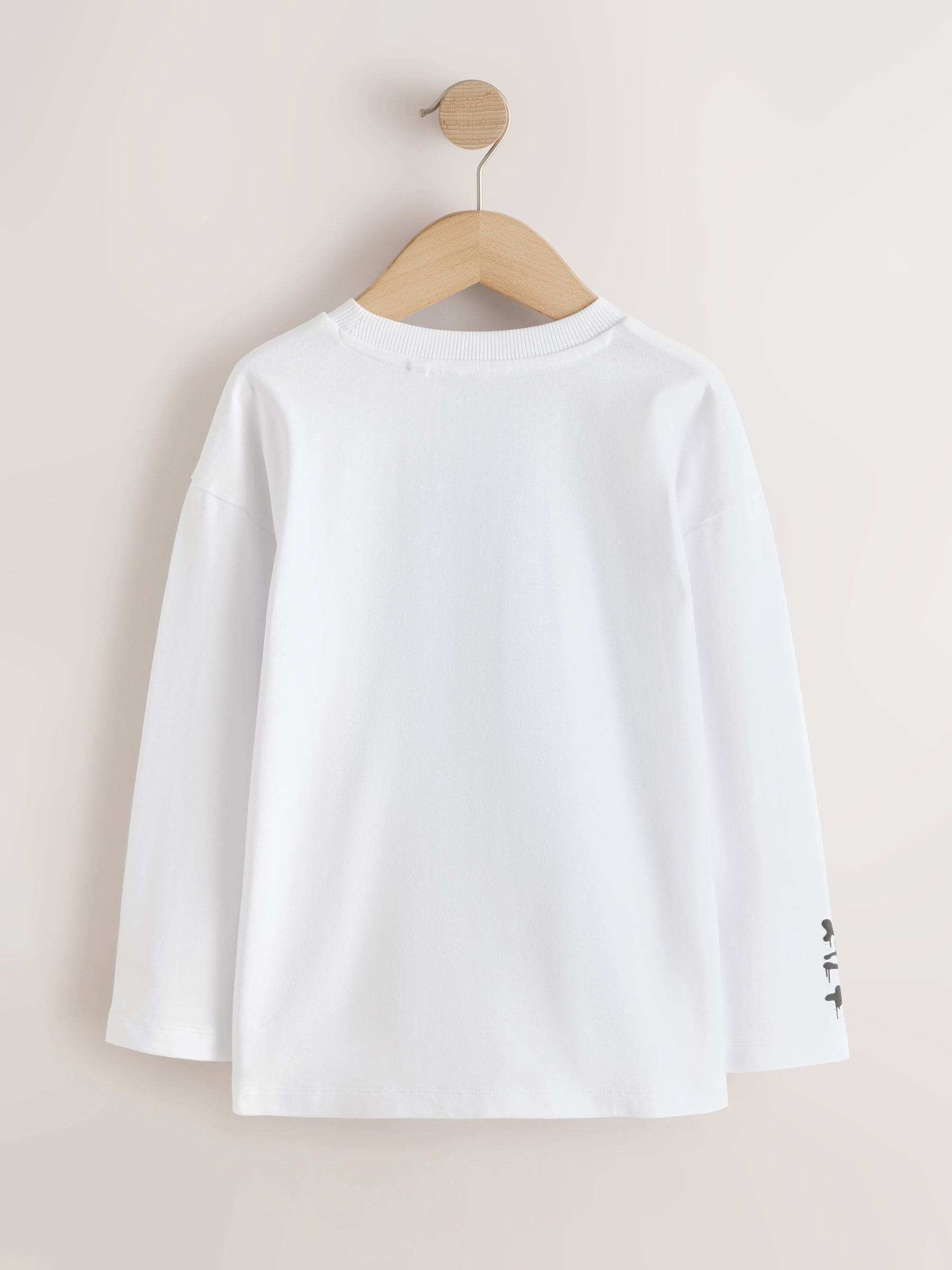 Dsiney Kidz - White Football Relaxed Fit Graphic Long Sleeve Cotton T-Shirt (3-16yrs) image 2