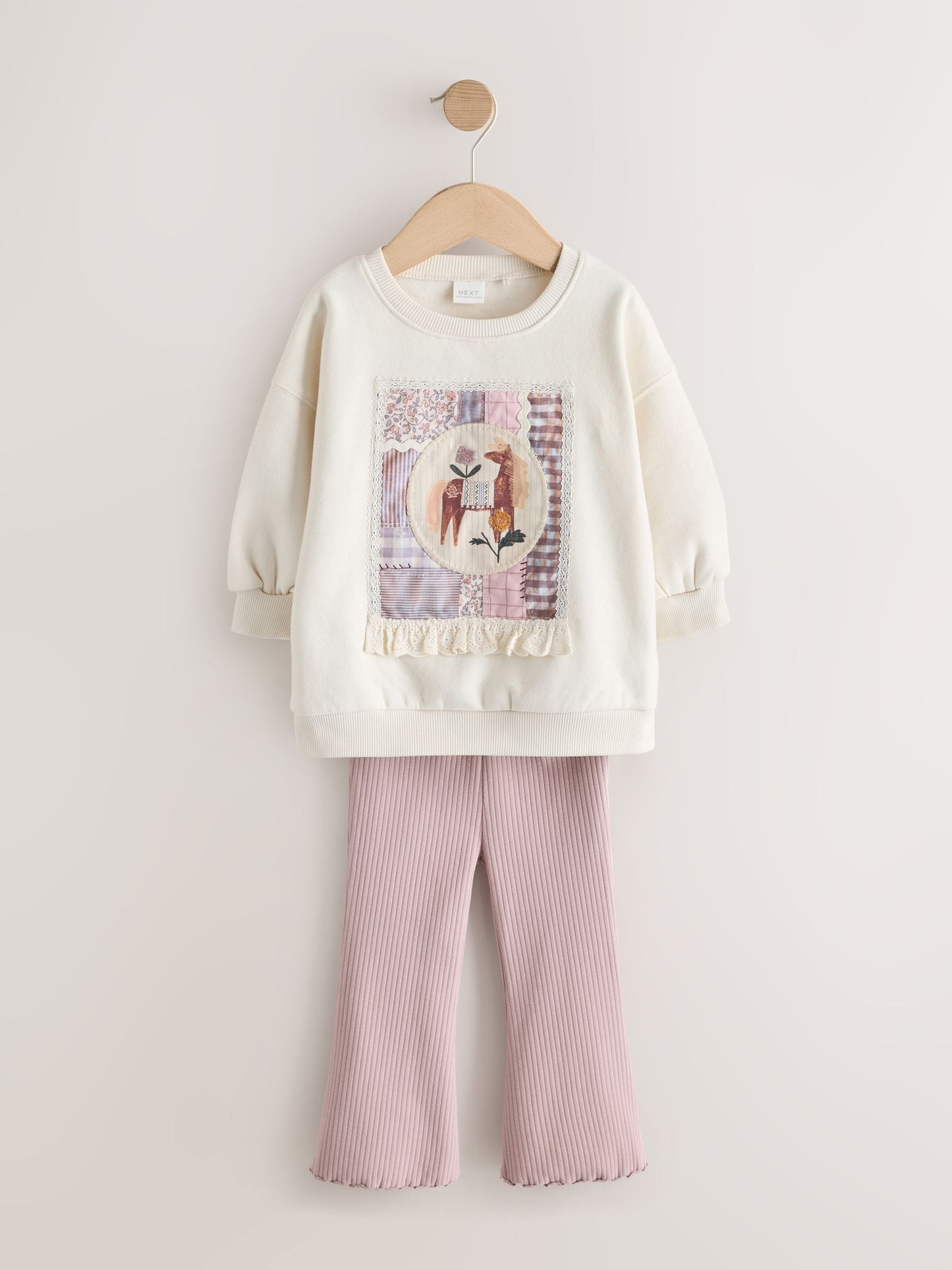 Light Pink Horse Sweatshirt and Flare Leggings Set (3mths-7yrs) image 5
