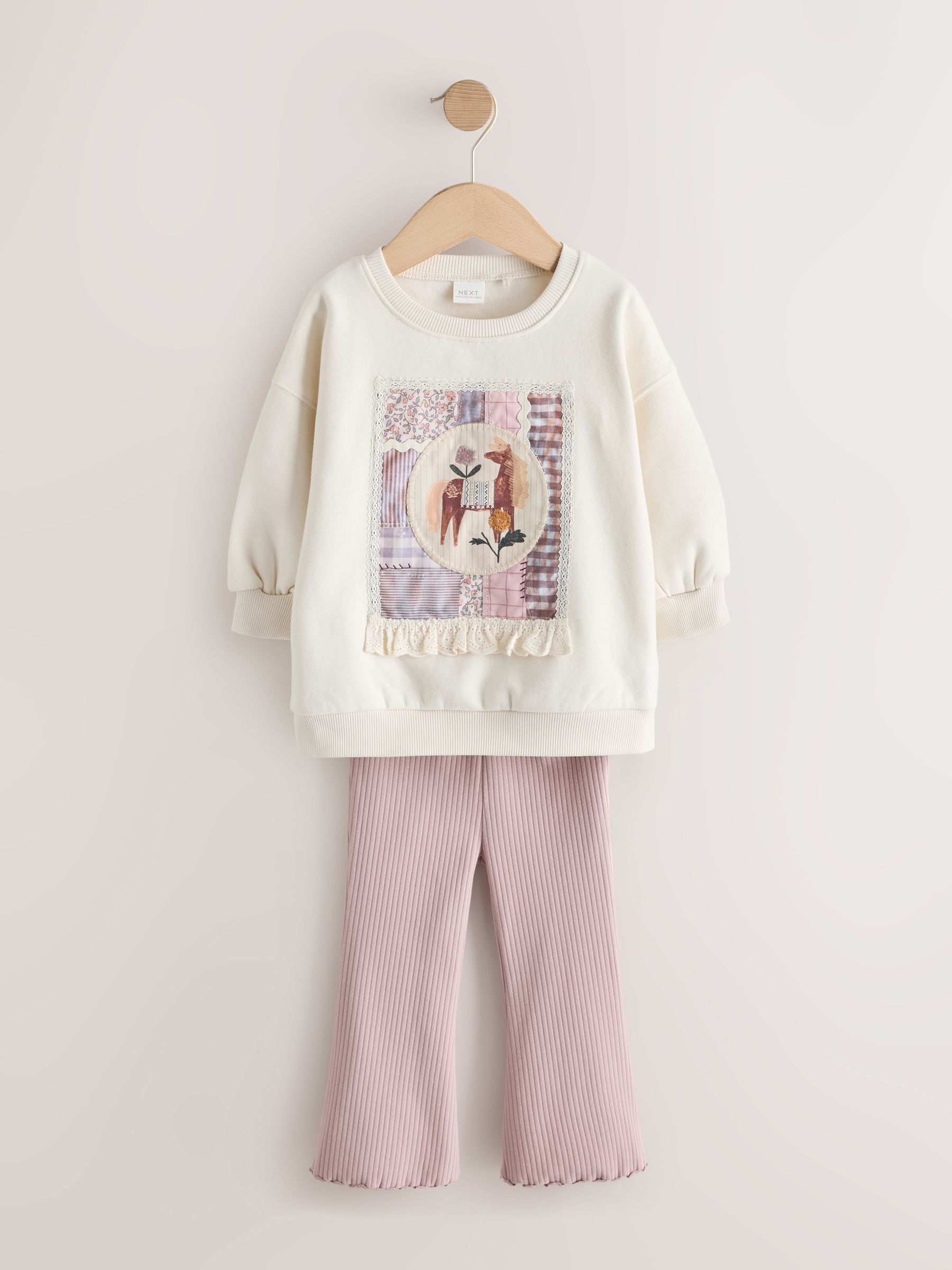 Light Pink Horse Sweatshirt and Flare Leggings Set (3mths-7yrs) image 5