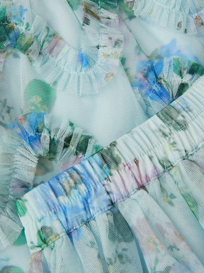 Monsoon Blue Baby Roma Floral Print Ruffle Top & Skirt Set image 4