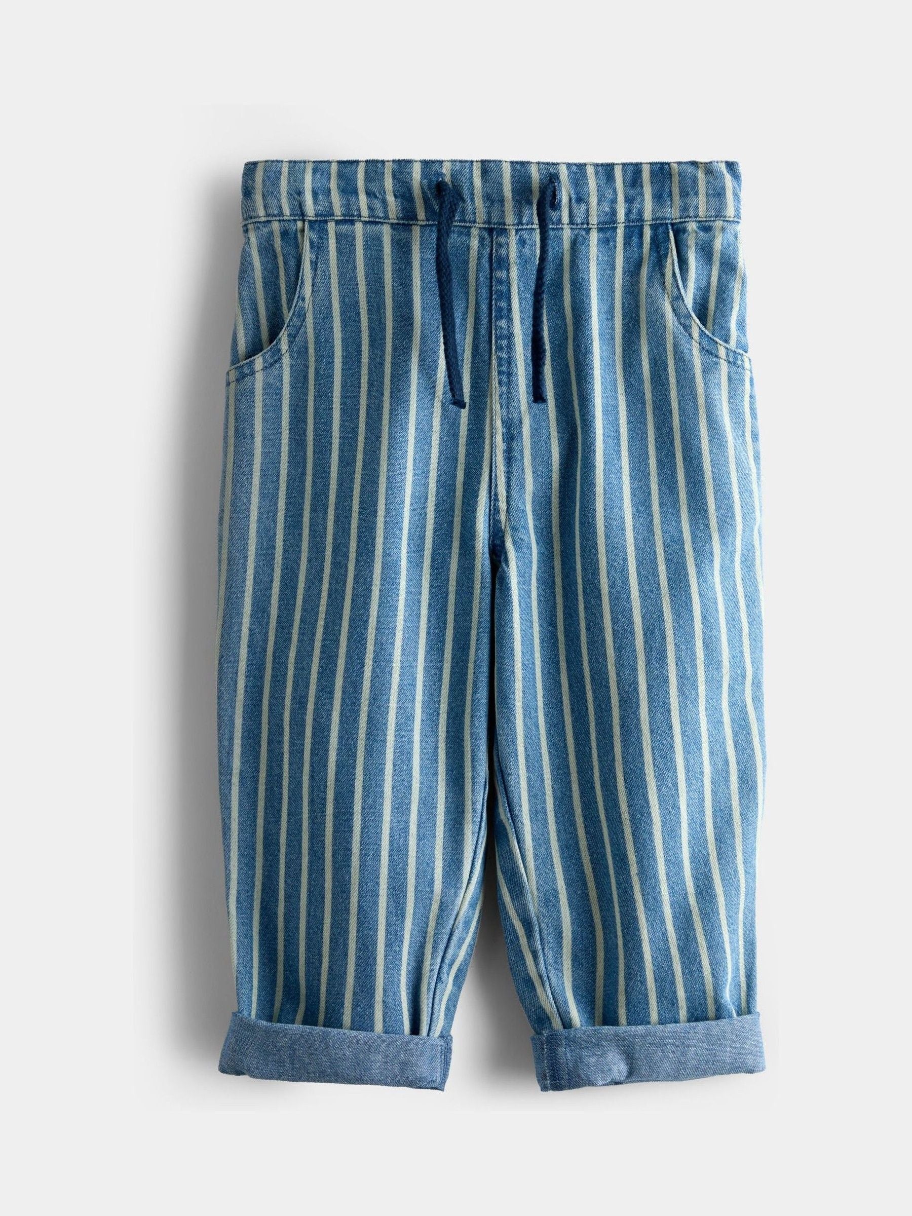 Dsiney Kidz - JoJo Maman Bébé Light Wash Striped Denim Jeans image 1