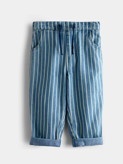 Dsiney Kidz - JoJo Maman Bébé Light Wash Striped Denim Jeans image 1