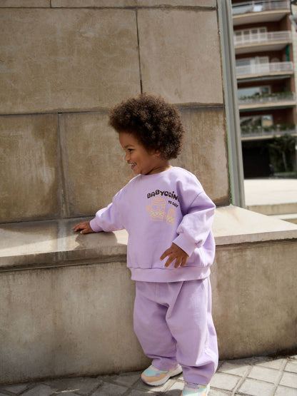 Lilac Babychino Sweatshirt and Barrel Leg Set (3mths-7yrs) image 1