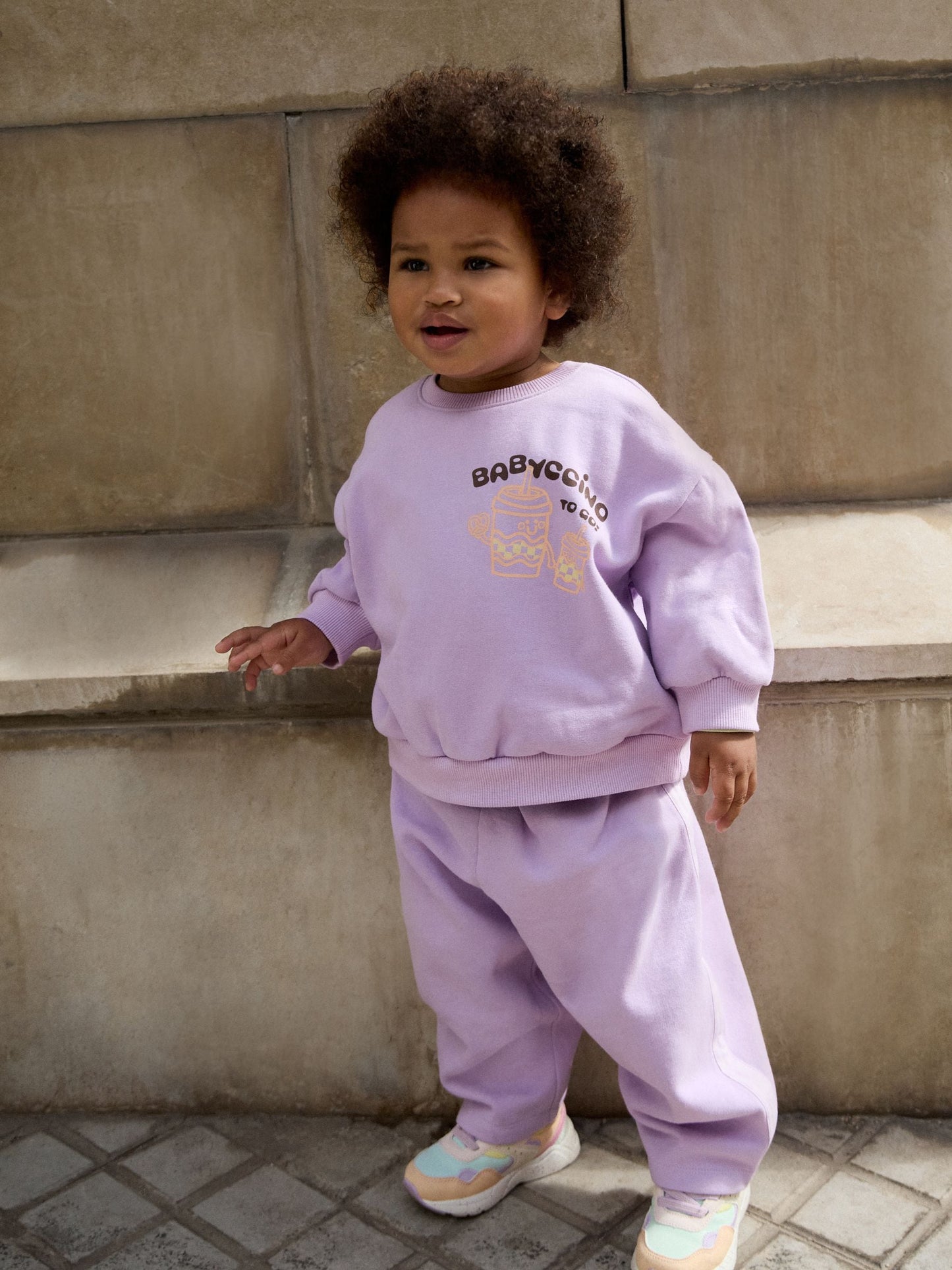 Lilac Babychino Sweatshirt and Barrel Leg Set (3mths-7yrs) image 2