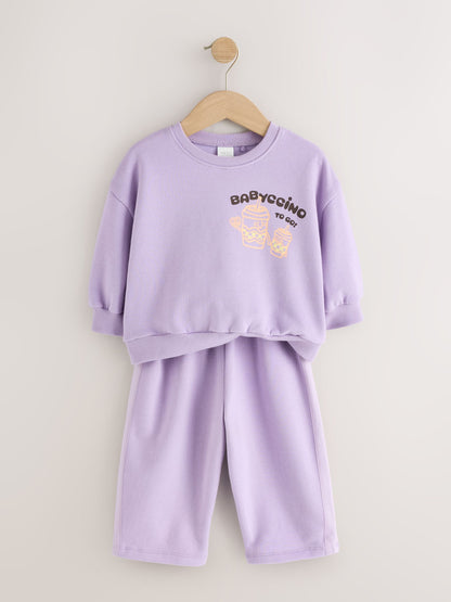 Lilac Babychino Sweatshirt and Barrel Leg Set (3mths-7yrs) image 5