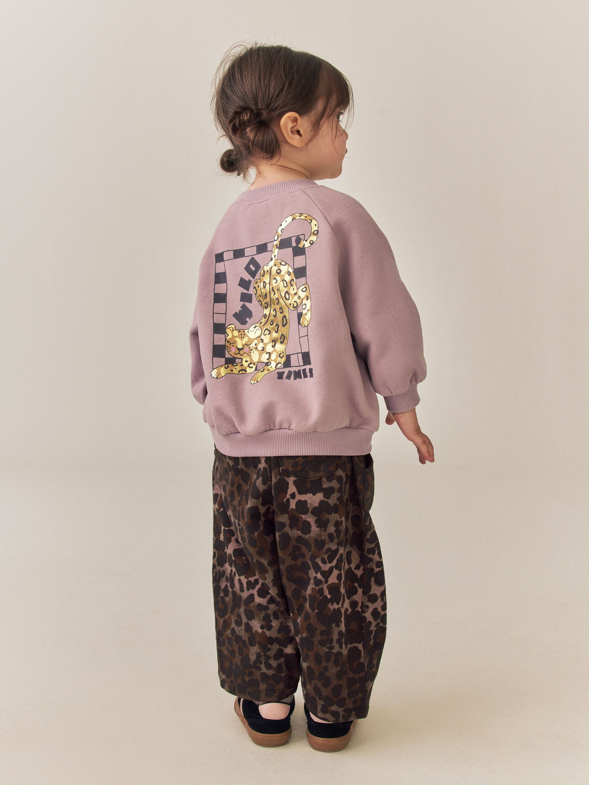 Brown Leopard Print Crew Neck Sweat shirt  & Joggers Set (3mths-7yrs) - image 1