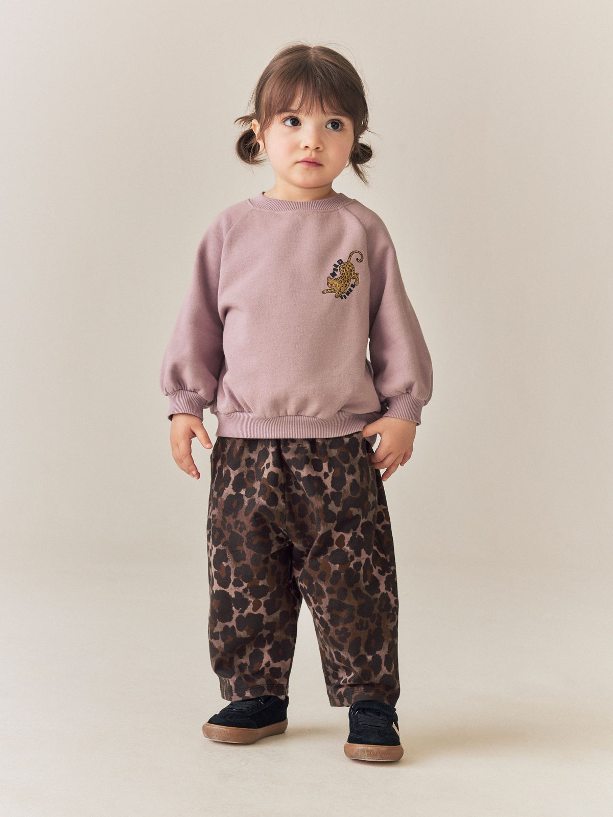 Brown Leopard Print Crew Neck Sweat shirt  & Joggers Set (3mths-7yrs) - image 2