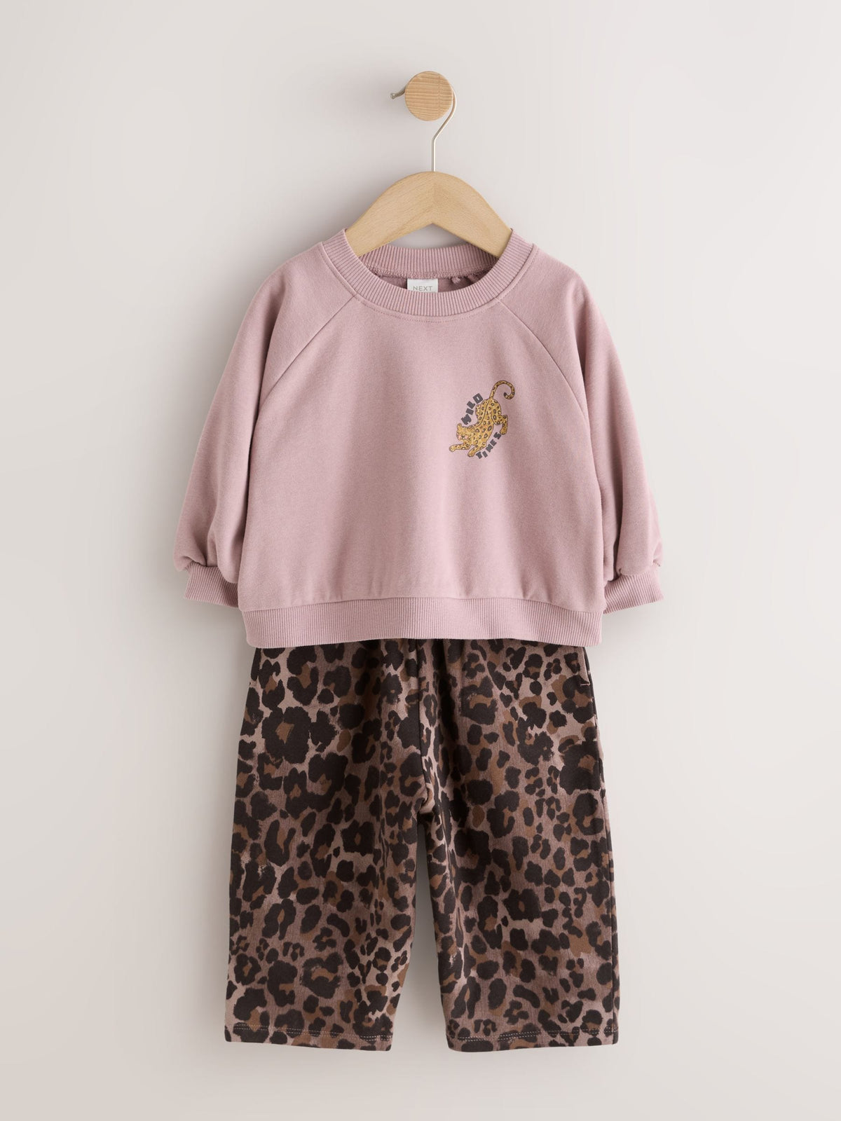Brown Leopard Print Crew Neck Sweat shirt  & Joggers Set (3mths-7yrs) - image 5