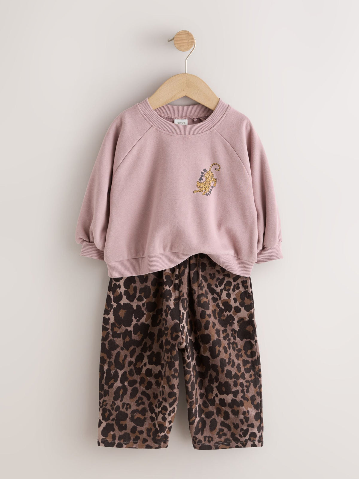 Brown Leopard Print Crew Neck Sweat shirt  & Joggers Set (3mths-7yrs) - image 6