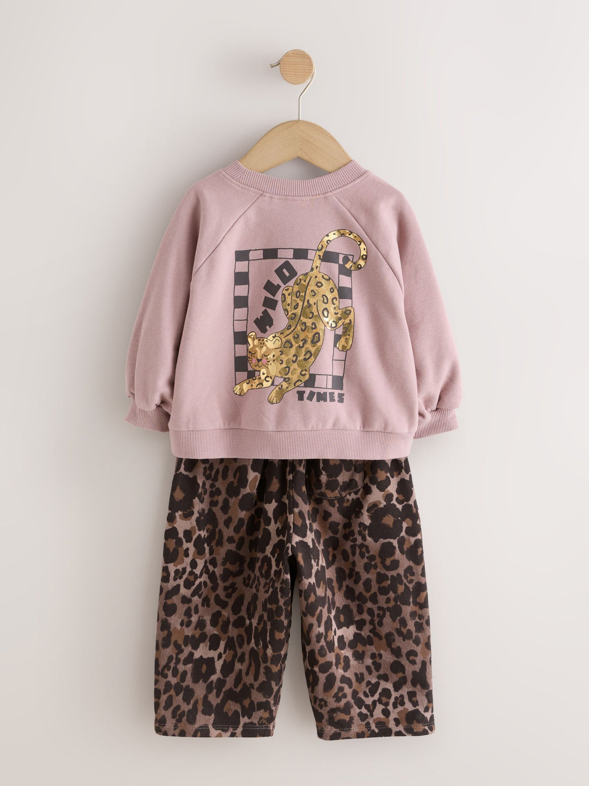 Brown Leopard Print Crew Neck Sweat shirt  & Joggers Set (3mths-7yrs) - image 7