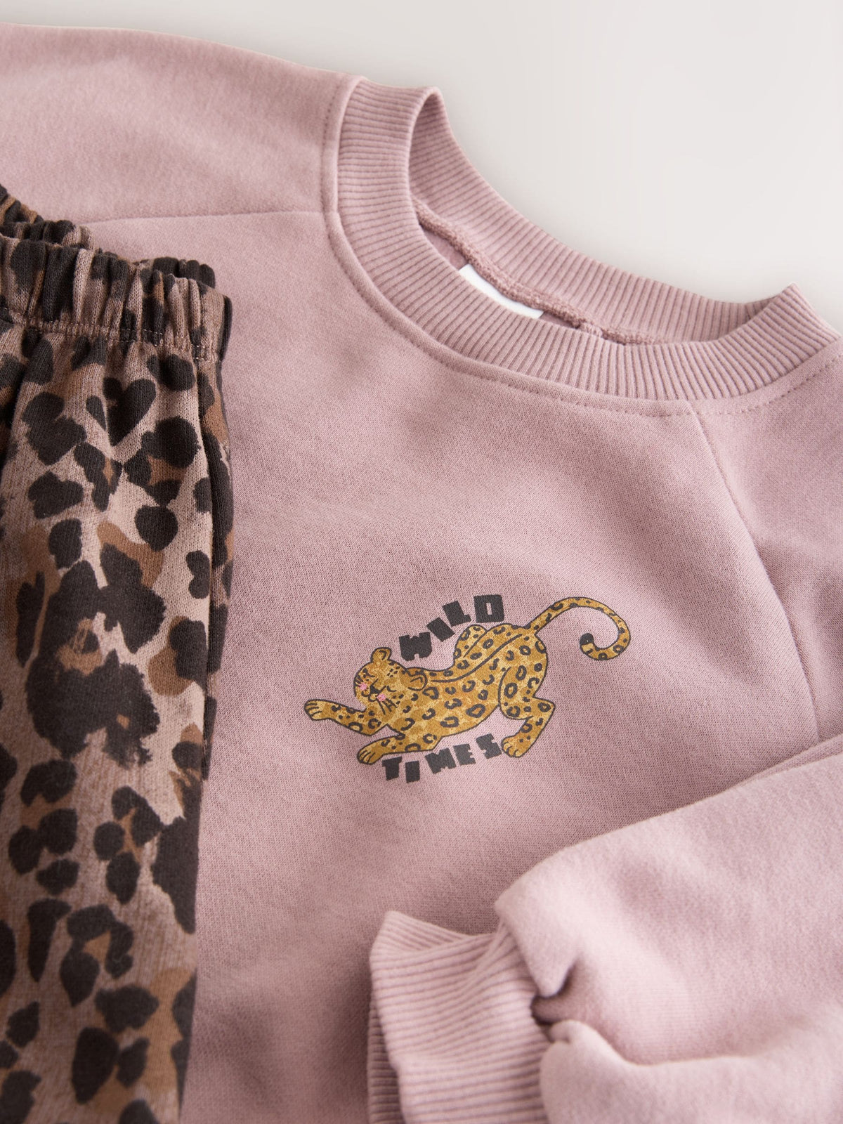 Brown Leopard Print Crew Neck Sweat shirt  & Joggers Set (3mths-7yrs) - image 9