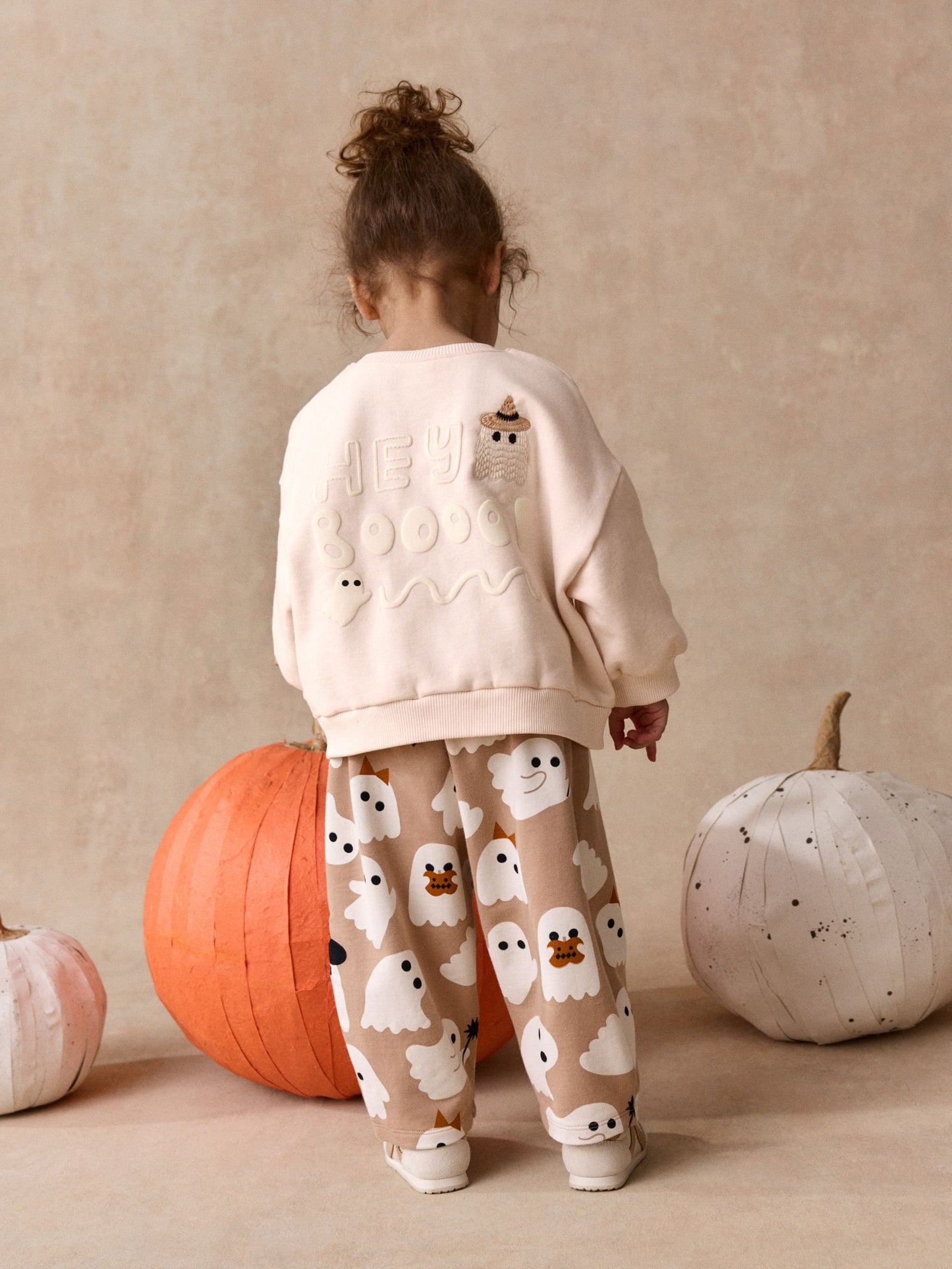Beige Ghost Sweatshirt and Barrel Set (3mths-7yrs) image 1