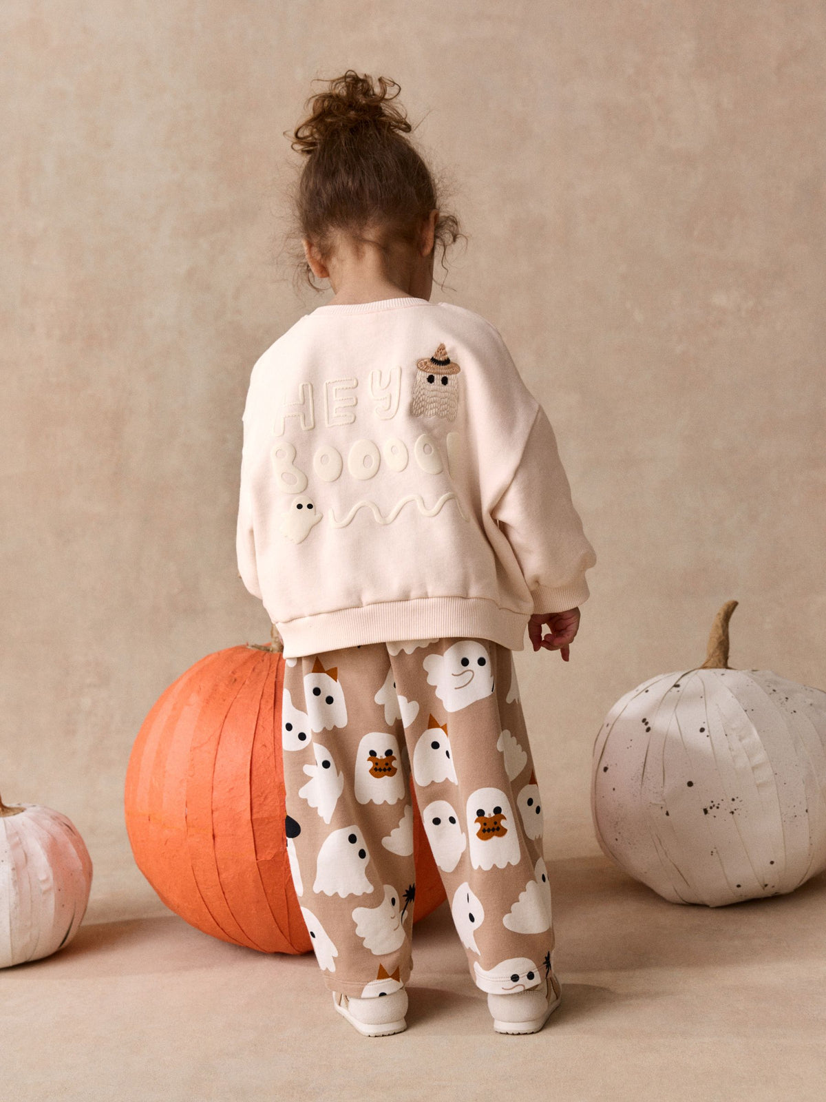 Beige Ghost Sweatshirt and Barrel Set (3mths-7yrs) image 1