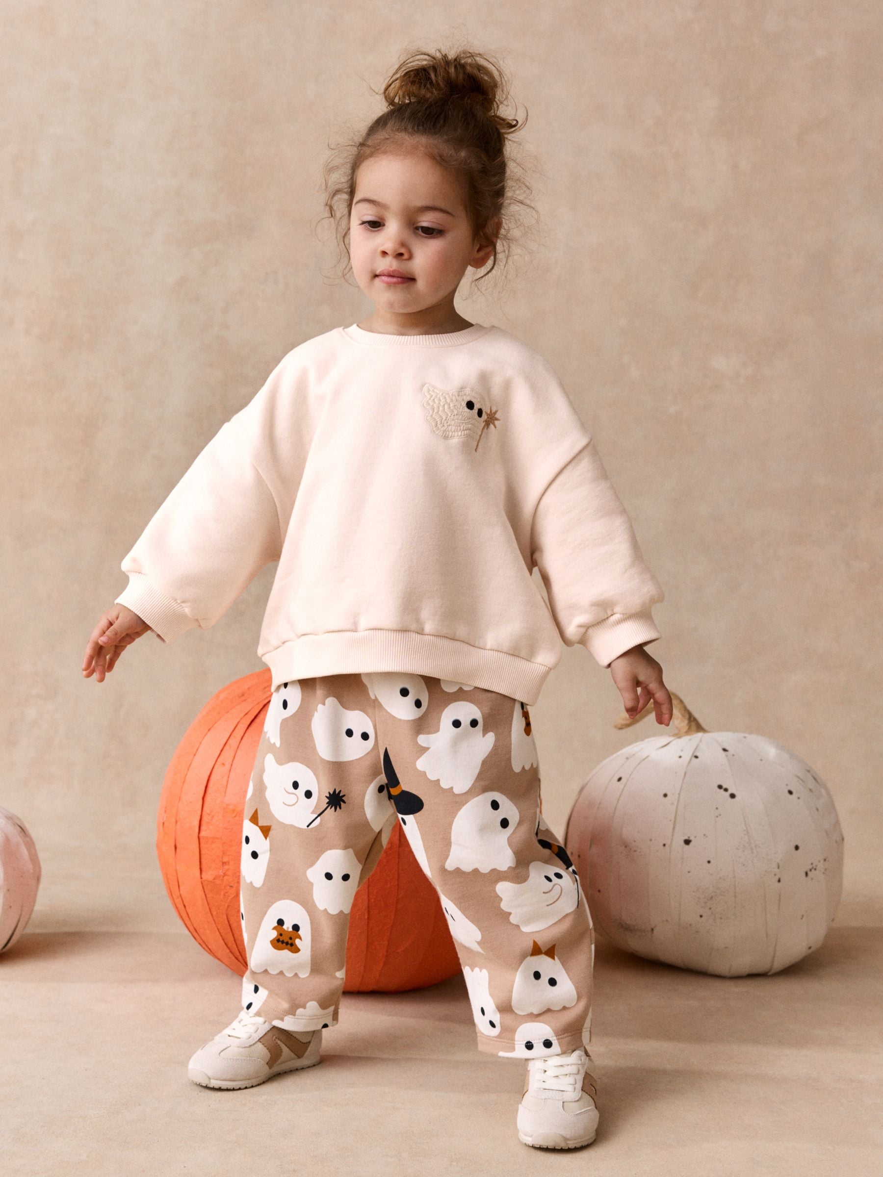 Beige Ghost Sweatshirt and Barrel Set (3mths-7yrs) image 2