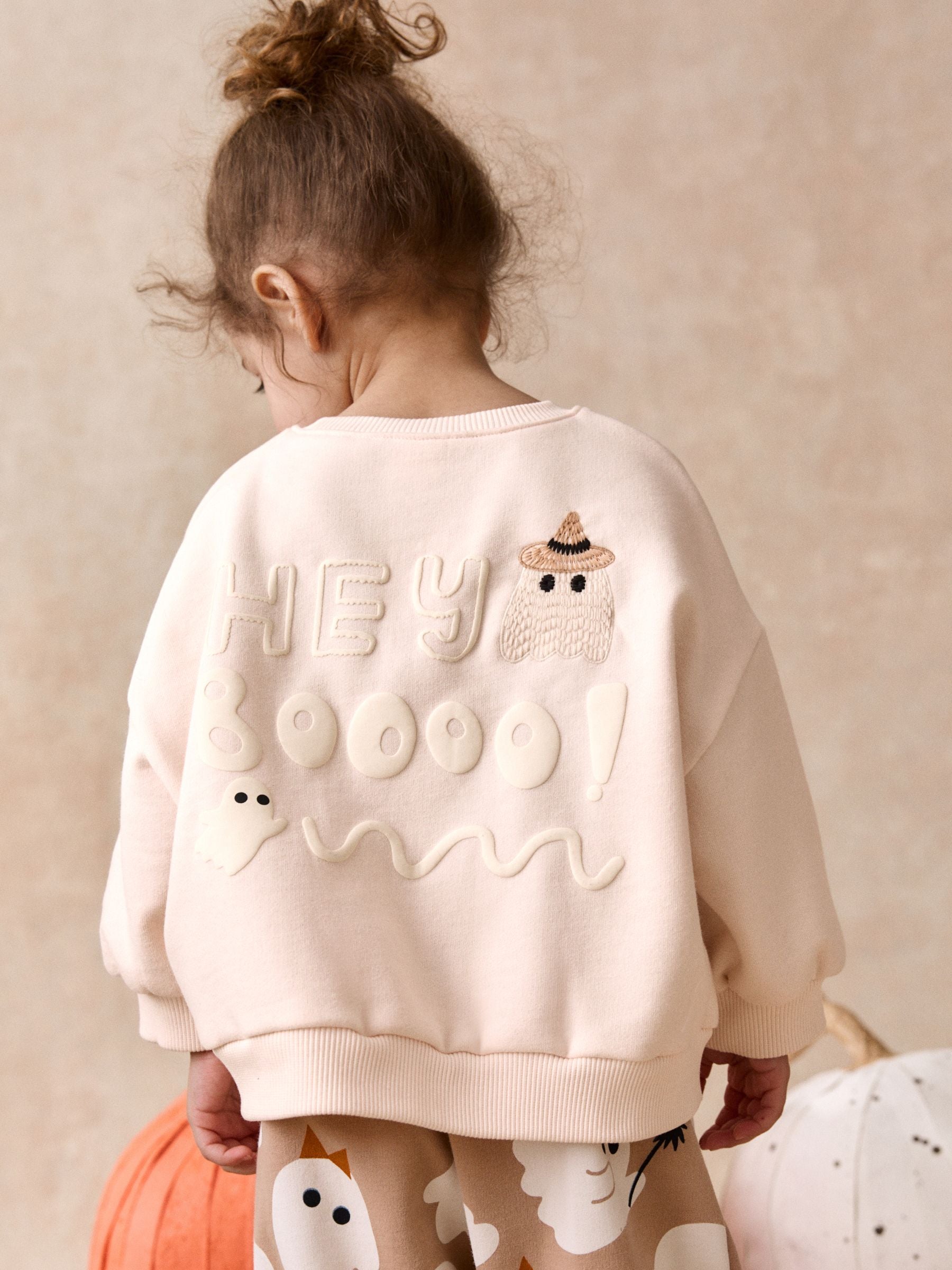 Beige Ghost Sweatshirt and Barrel Set (3mths-7yrs) image 3