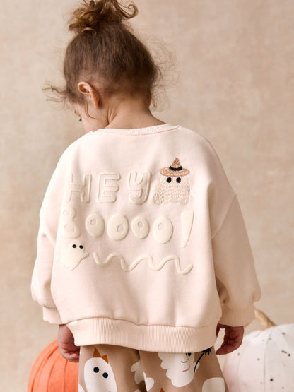 Beige Ghost Sweatshirt and Barrel Set (3mths-7yrs) image 3