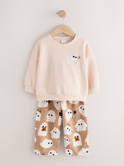 Beige Ghost Sweatshirt and Barrel Set (3mths-7yrs) image 4