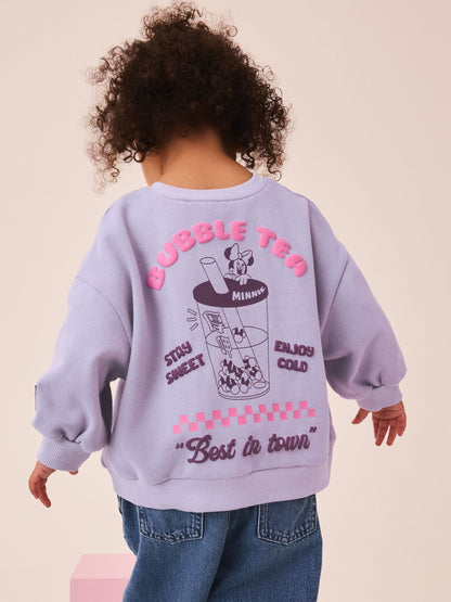 Lilac Purple Minnie Mouse Bubble Tea Minnie Mouse Sweatshirt (3mths-7yrs) - image 1