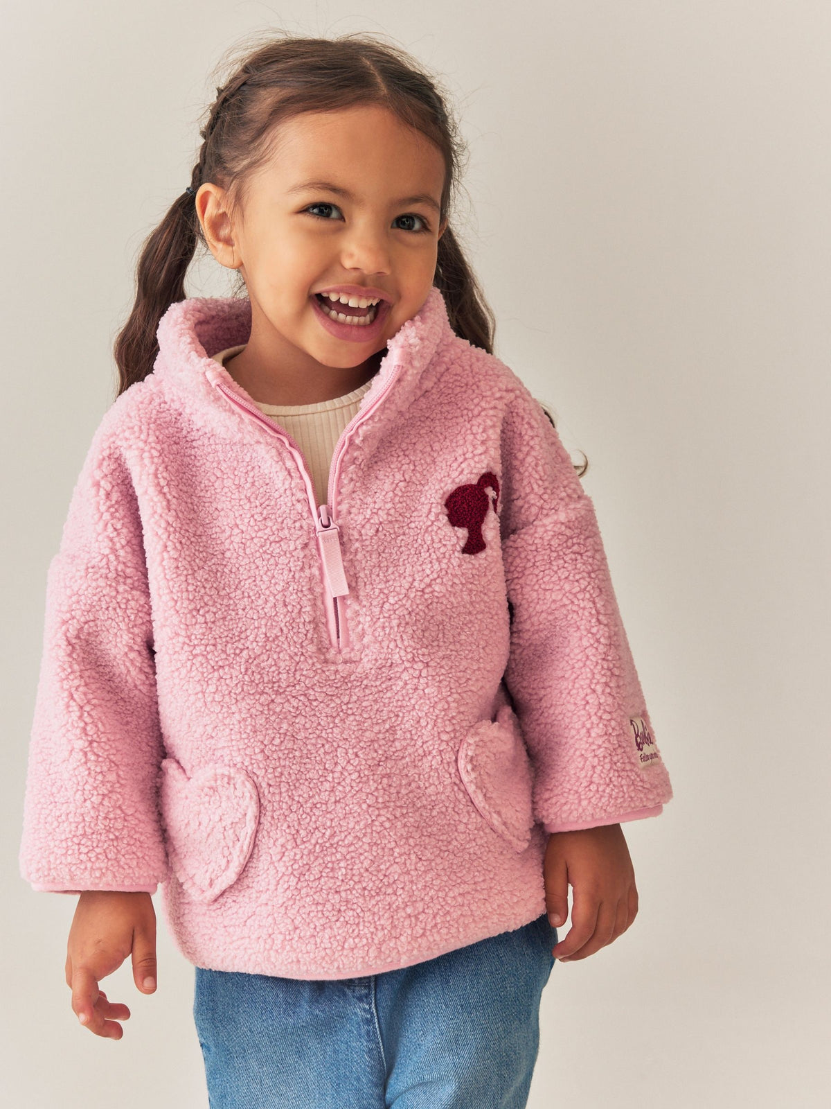 Dsiney Kidz - Pink Barbie Half Zip Fleece (3mths-7yrs) image 2