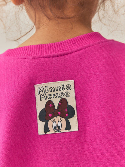 Berry Pink Minnie Mouse Spot Sweatshirt and Flare Set (6mths-7yrs) image 4