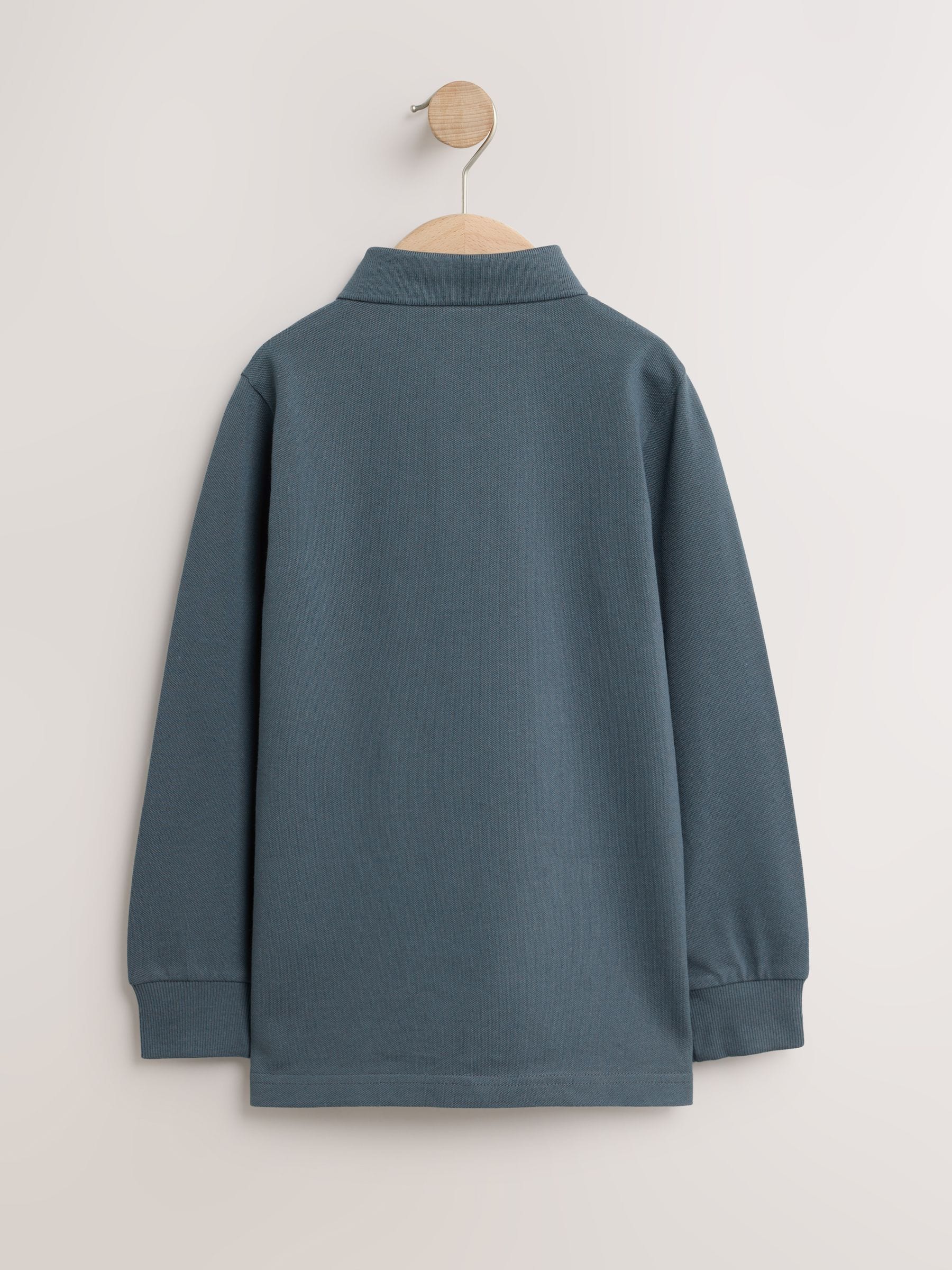 Dsiney Kidz - Charcoal Grey Long Sleeve Polo Shirt (3-16yrs) image 2