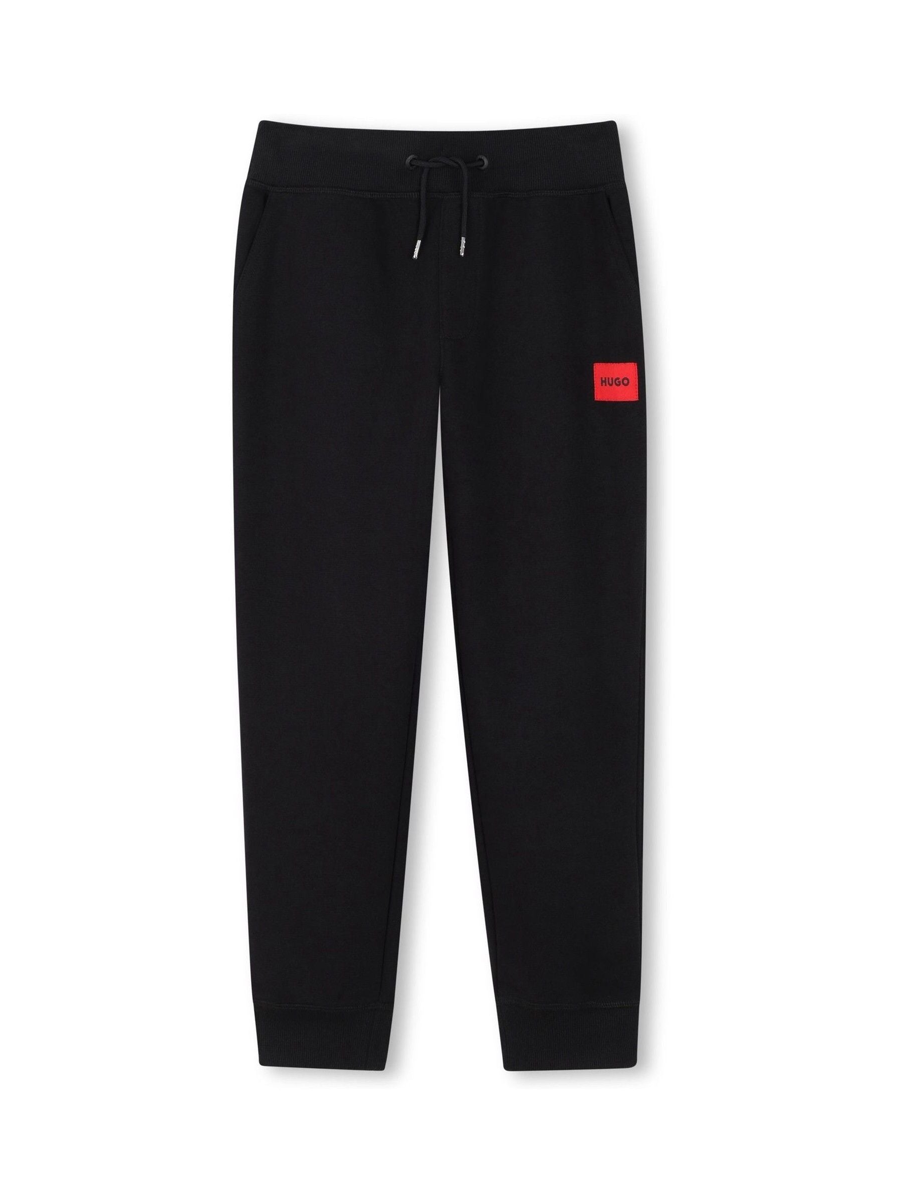 HUGO Black Logo Cinched Leg Jogging Bottoms image 1