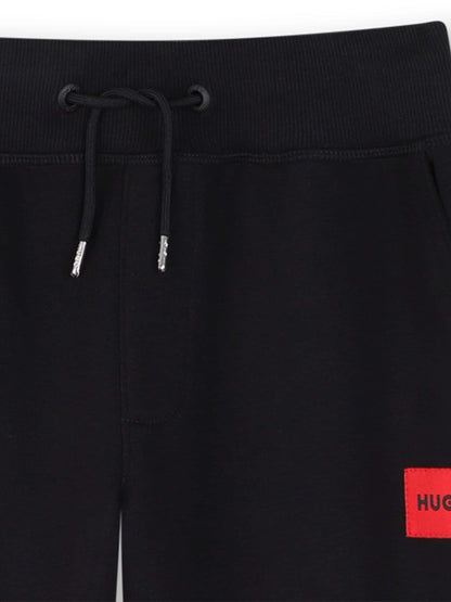 HUGO Black Logo Cinched Leg Jogging Bottoms image 3