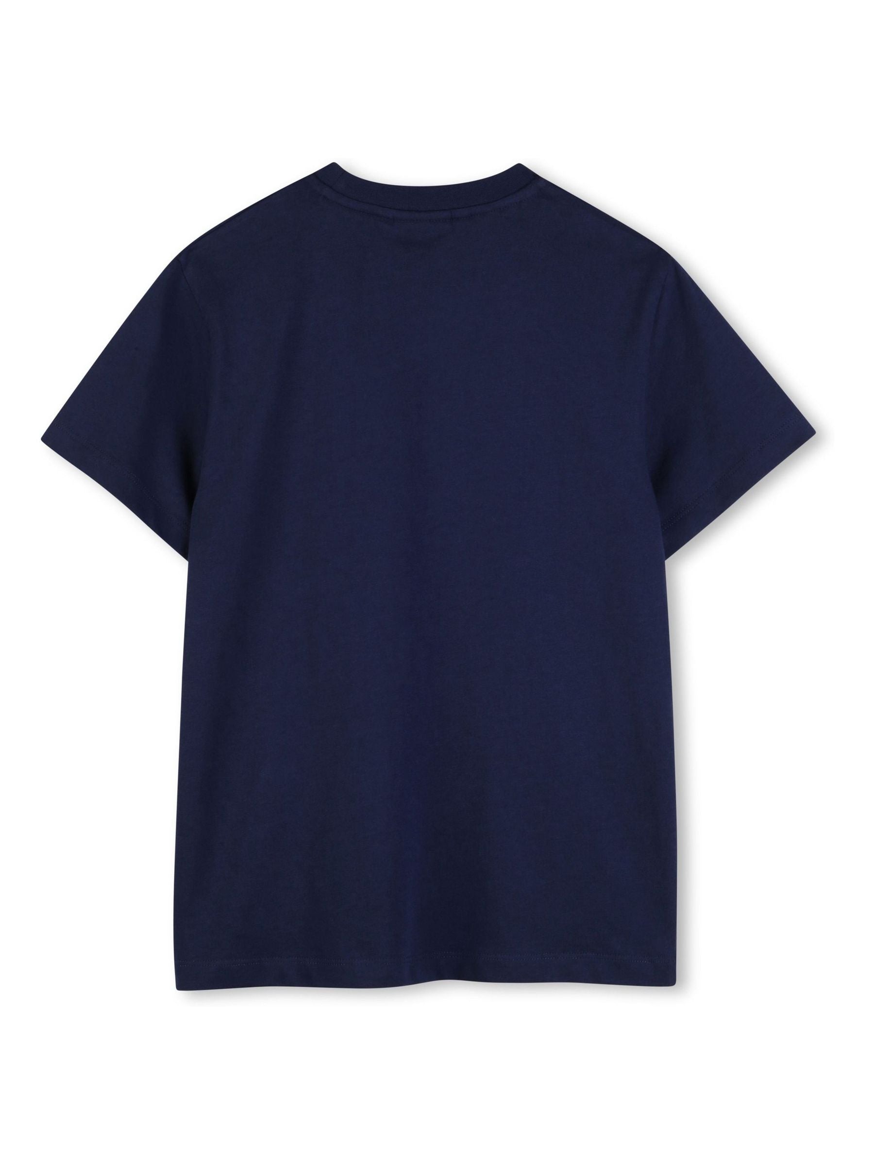 HUGO Blue Logo Crew Neck Short Sleeve T-Shirt image 3