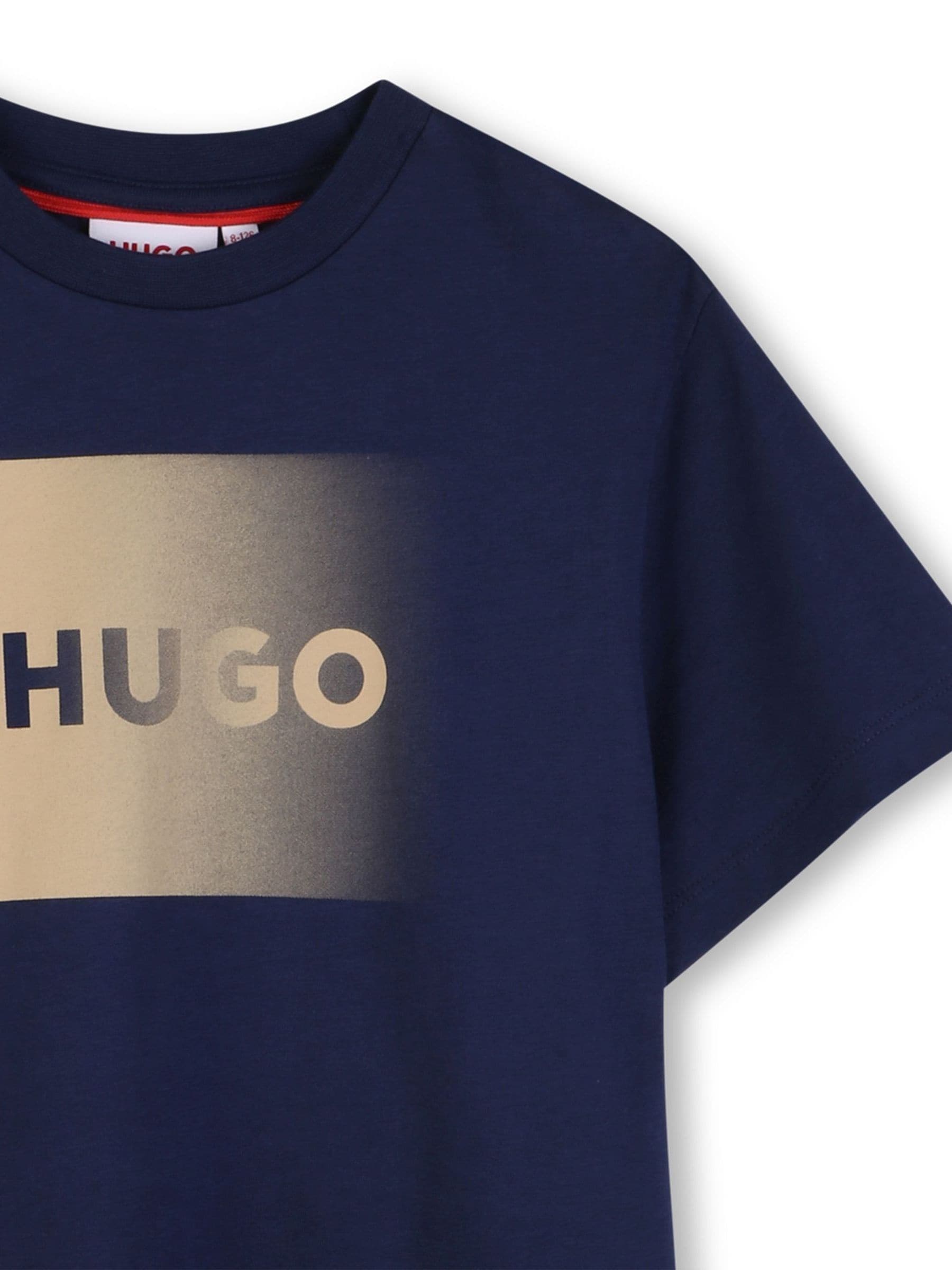 HUGO Blue Logo Crew Neck Short Sleeve T-Shirt image 4