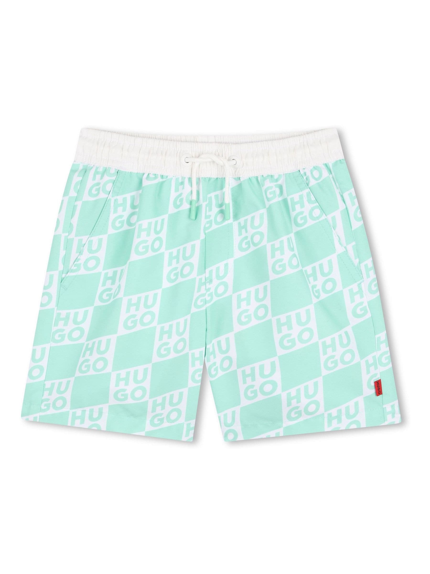 HUGO Green Logo Swim Shorts image 2