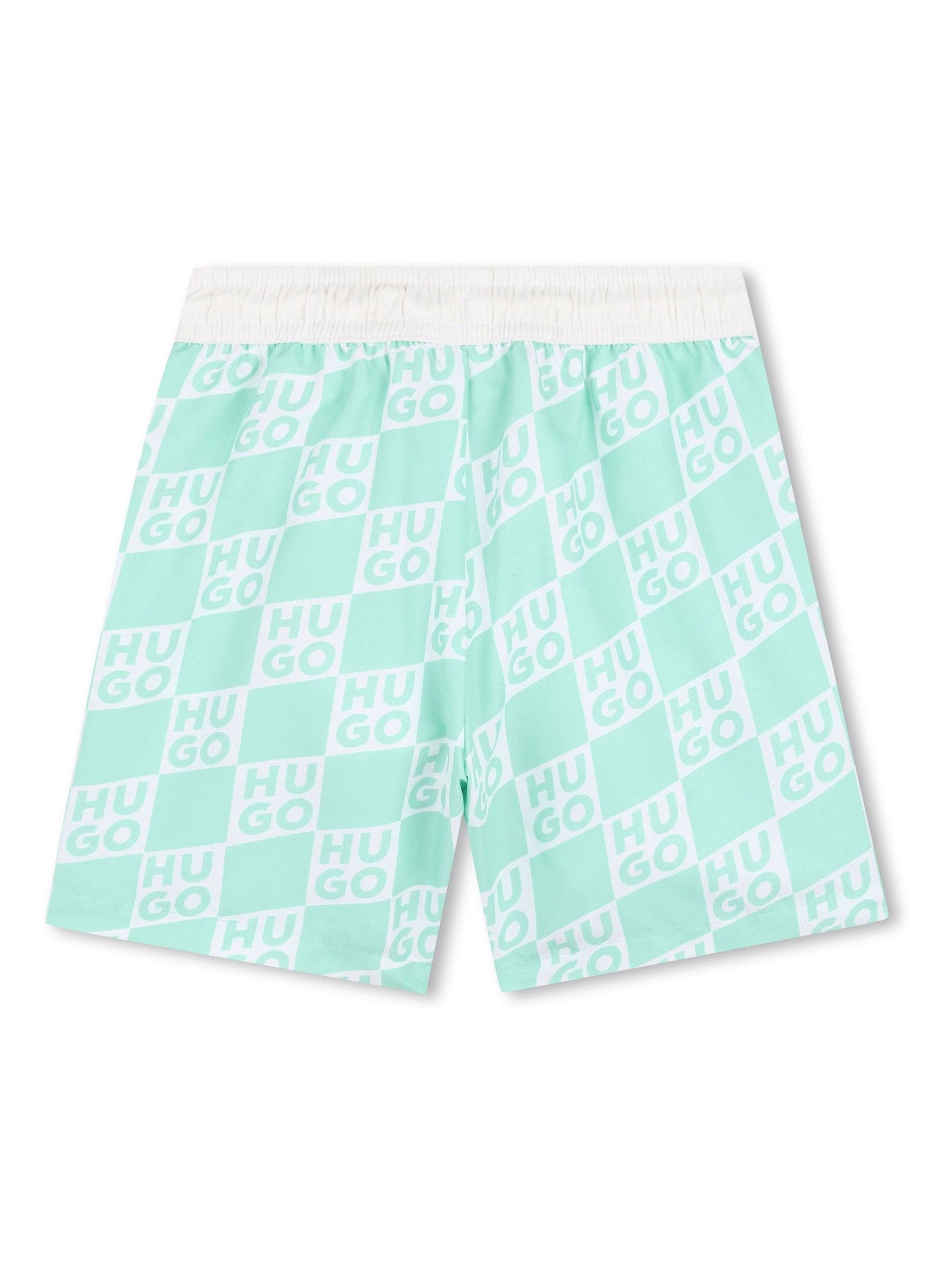 HUGO Green Logo Swim Shorts image 3