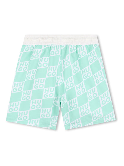 HUGO Green Logo Swim Shorts image 3