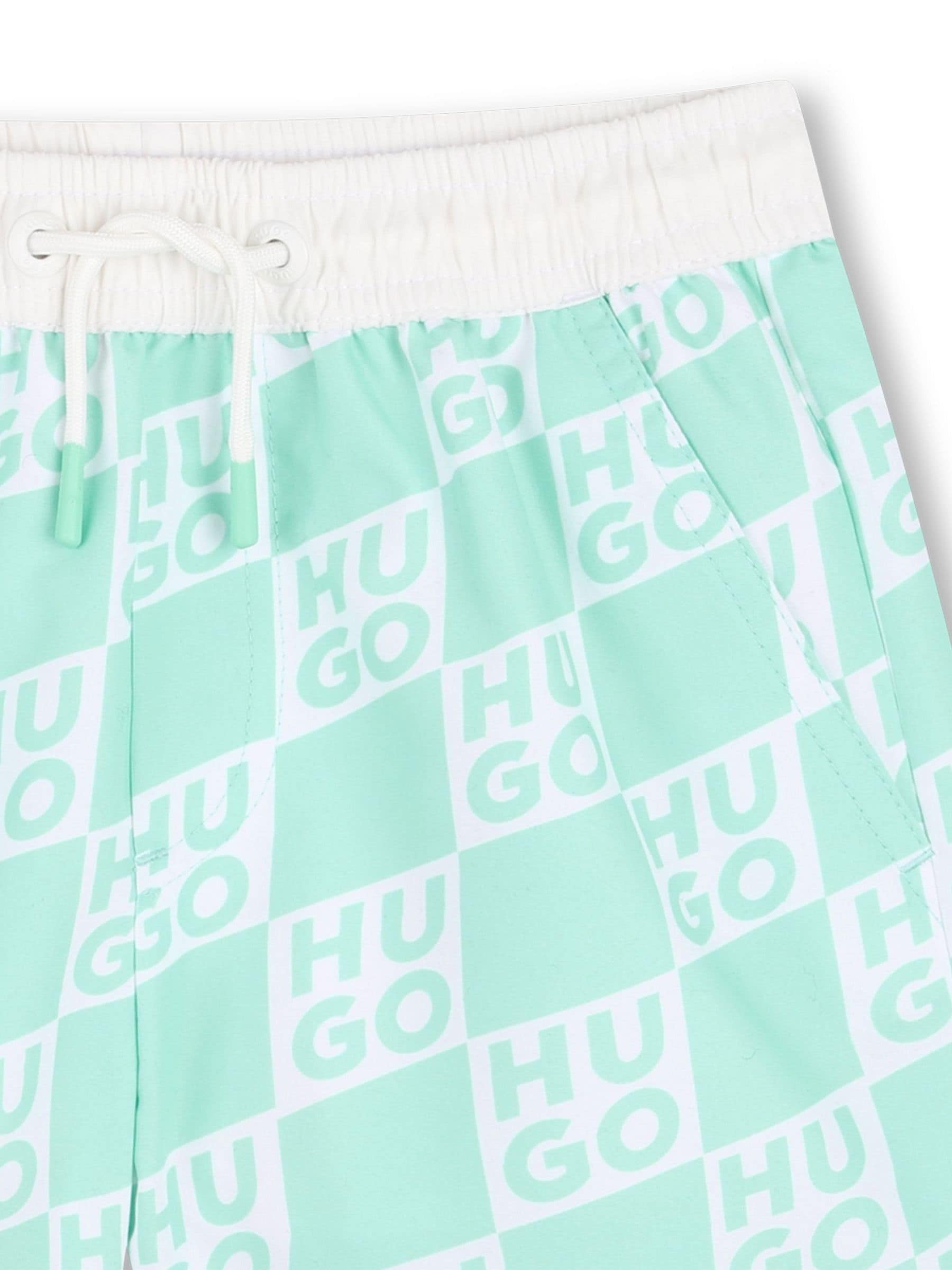 HUGO Green Logo Swim Shorts image 4