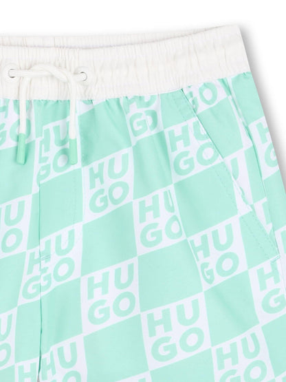 HUGO Green Logo Swim Shorts image 4