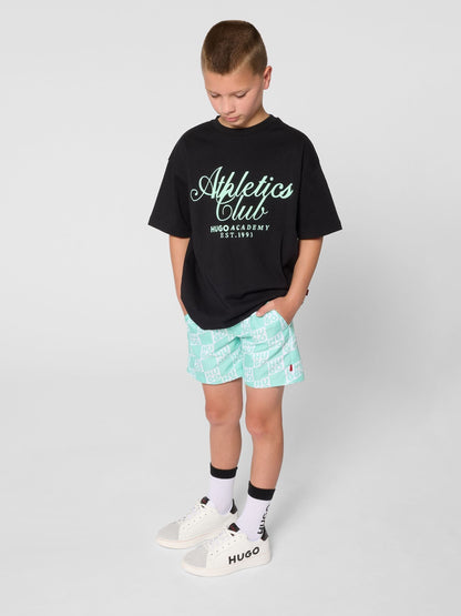 HUGO Green Logo Swim Shorts image 1