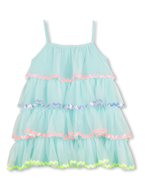 Billieblush Blue Tulle Layered Strappy Sequin Party Occasion Dress image 1