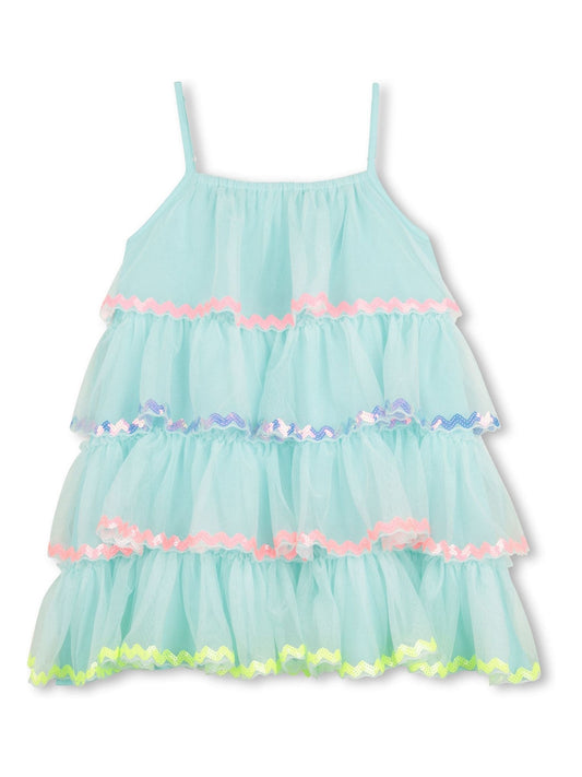 Billieblush Blue Tulle Layered Strappy Sequin Party Occasion Dress image 1