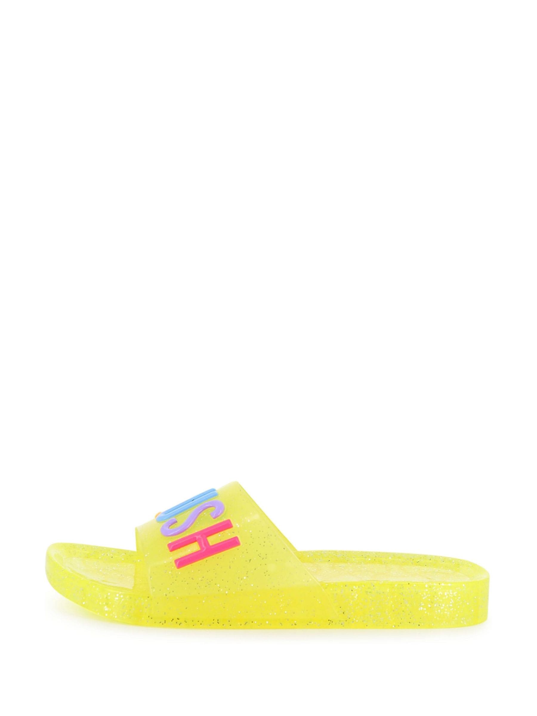 Billieblush Yellow Logo Slide Sandals image 2