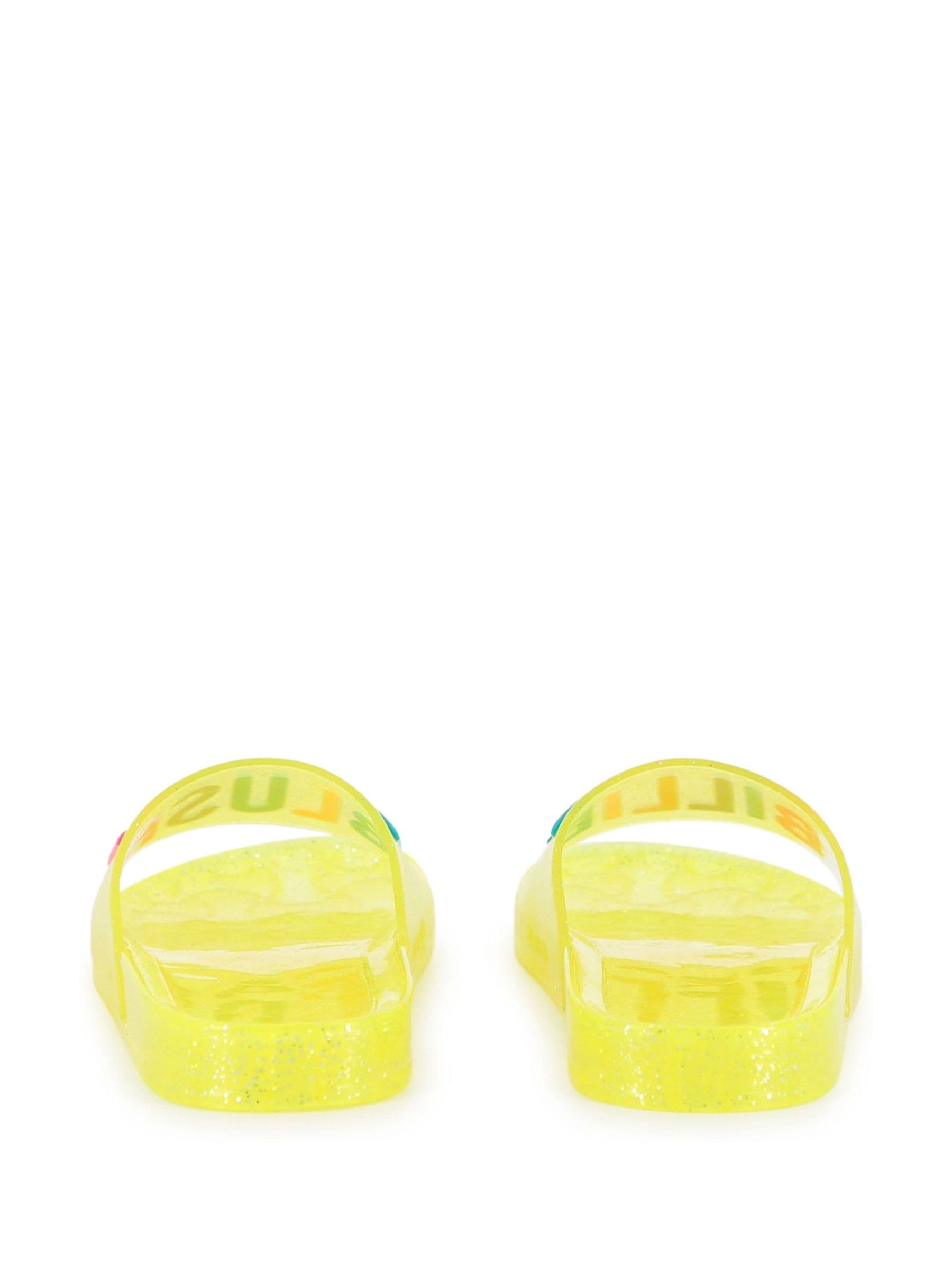 Billieblush Yellow Logo Slide Sandals image 3