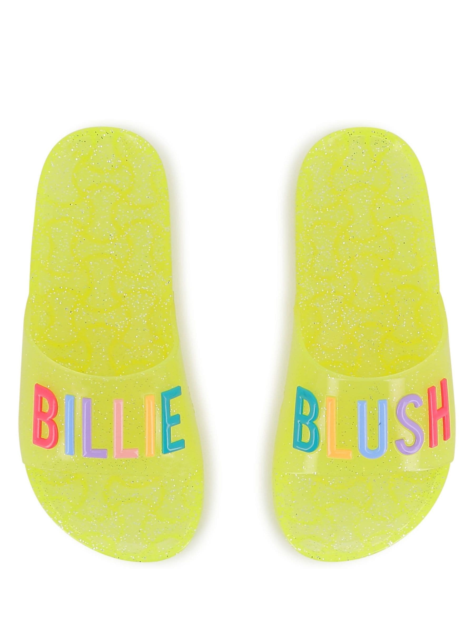 Billieblush Yellow Logo Slide Sandals image 4