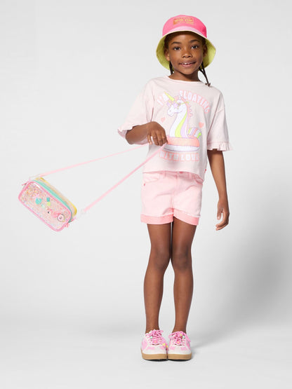 Billieblush Pink Short Sleeve Unicorn Graphic Print T-Shirt image 1