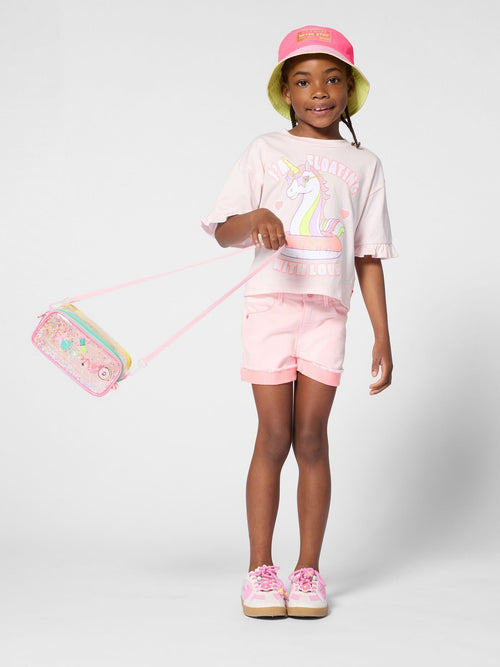 Billieblush Pink Short Sleeve Unicorn Graphic Print T-Shirt image 1