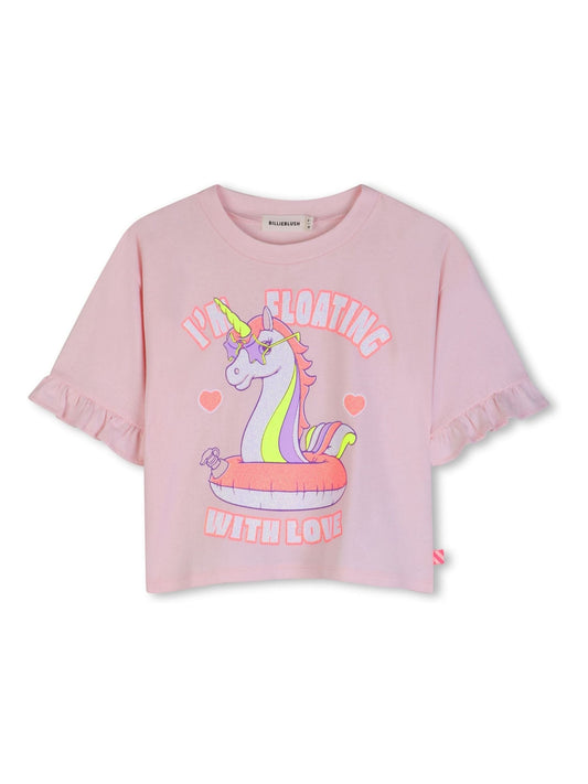 Billieblush Pink Short Sleeve Unicorn Graphic Print T-Shirt image 2