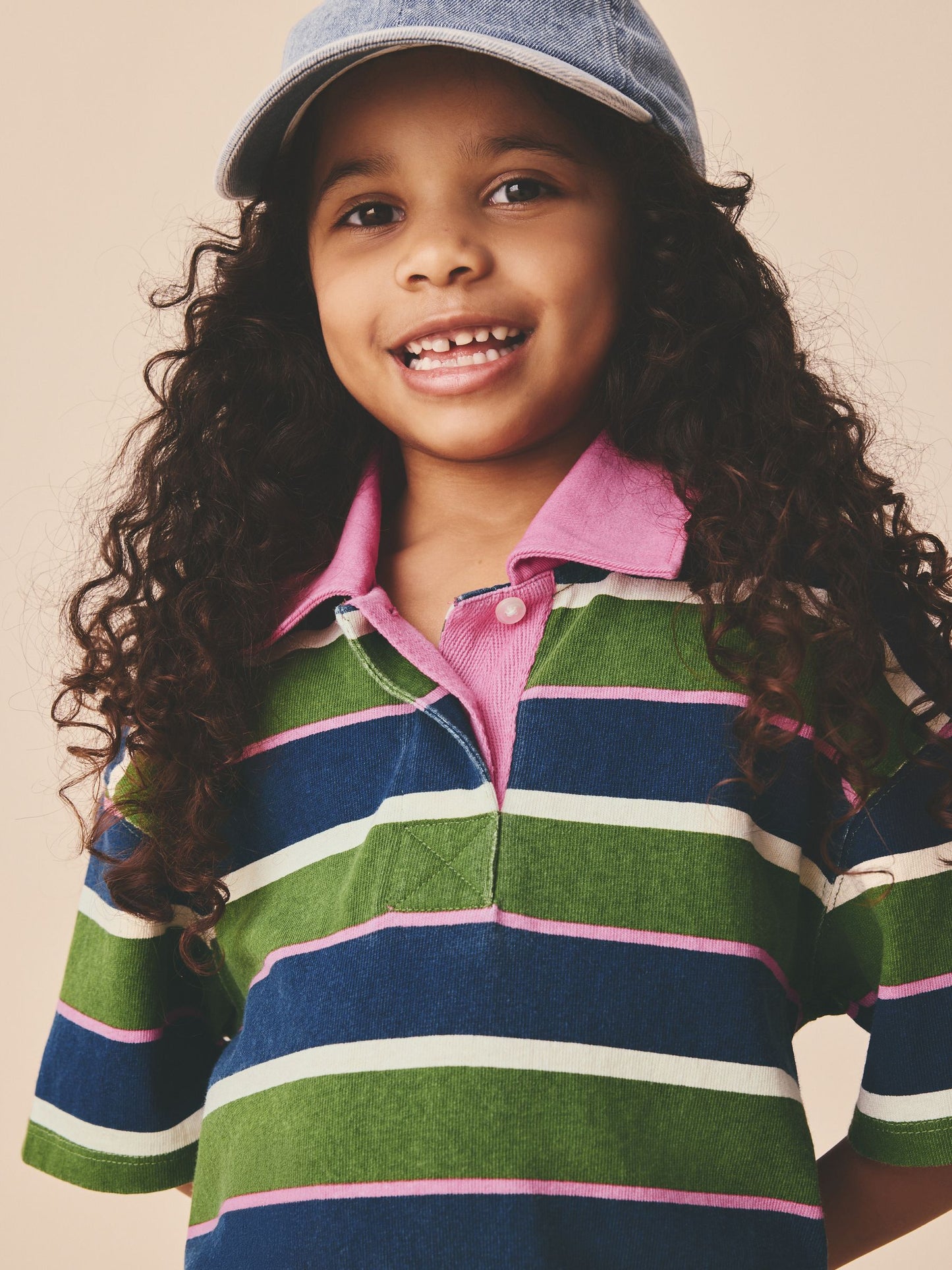 Green / Navy / Pink Stripe Short Sleeve Rugby Dress (3-16yrs) image 4