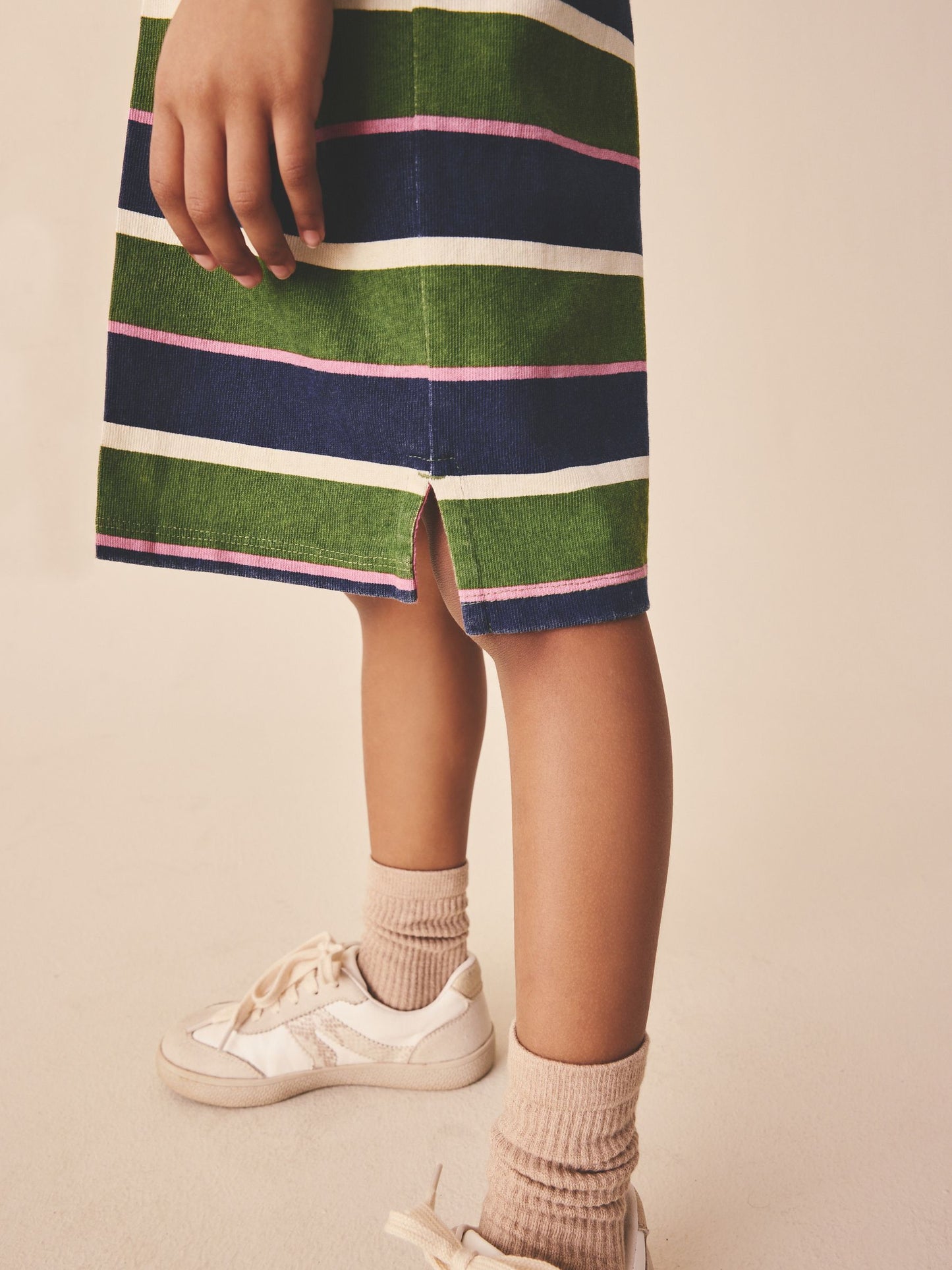 Green / Navy / Pink Stripe Short Sleeve Rugby Dress (3-16yrs) image 5