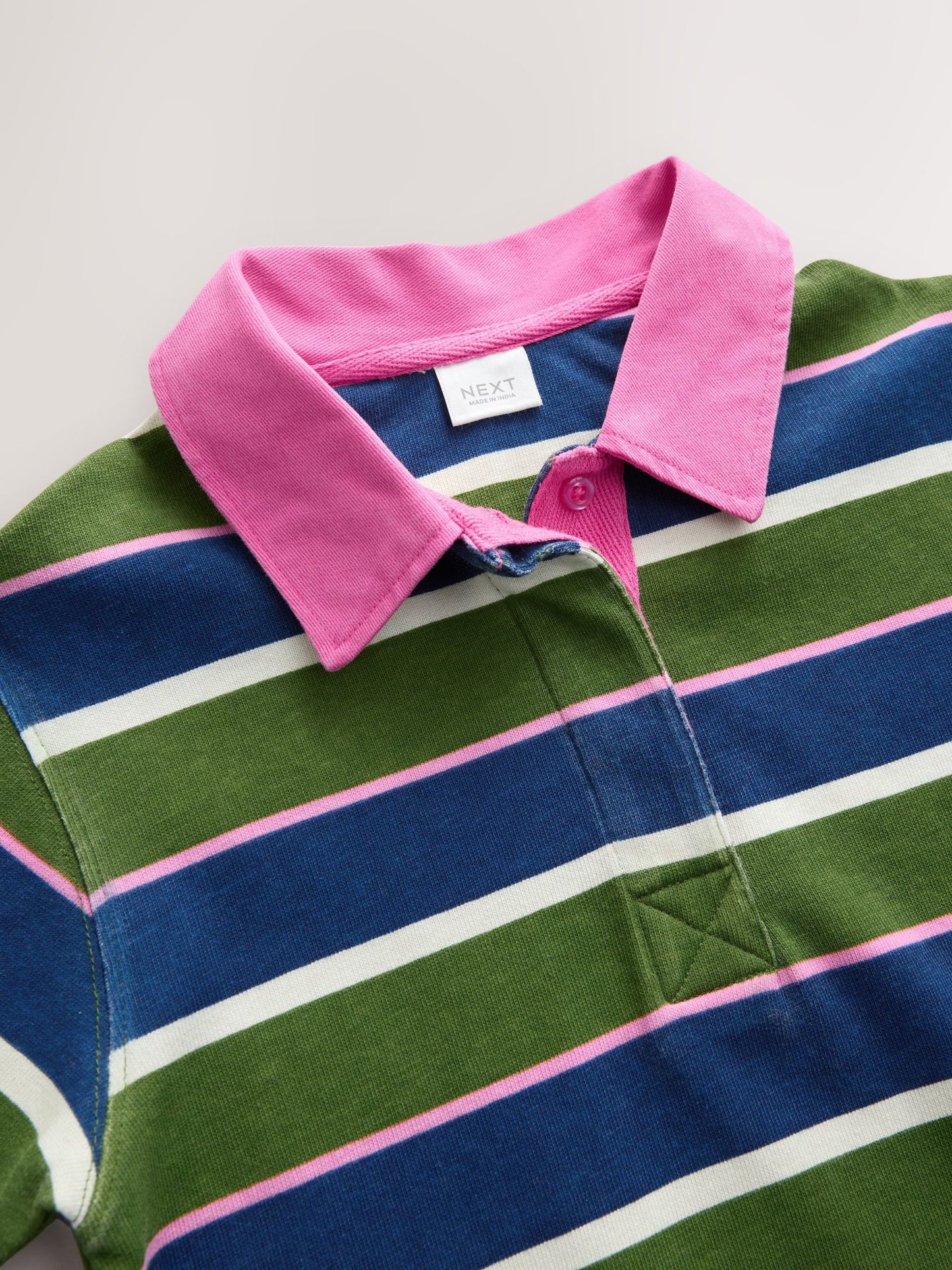 Green / Navy / Pink Stripe Short Sleeve Rugby Dress (3-16yrs) image 8