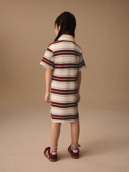 Brown/Ecru Stripe Short Sleeve Rugby Dress (3-16yrs) image 2