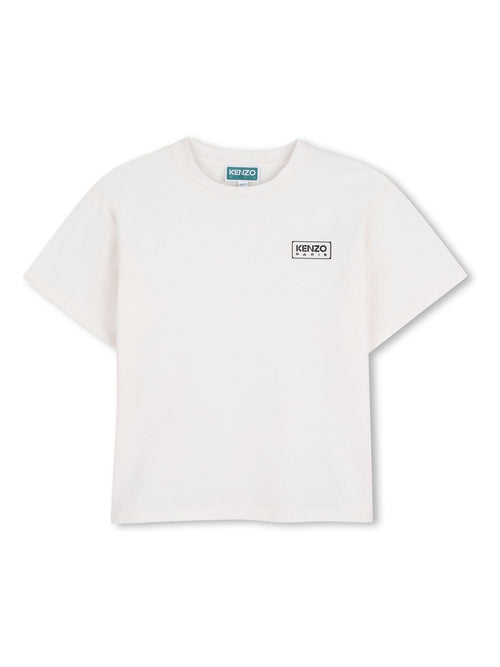 KENZO KIDS White Logo Crew Neck Short Sleeve T-Shirt image 1