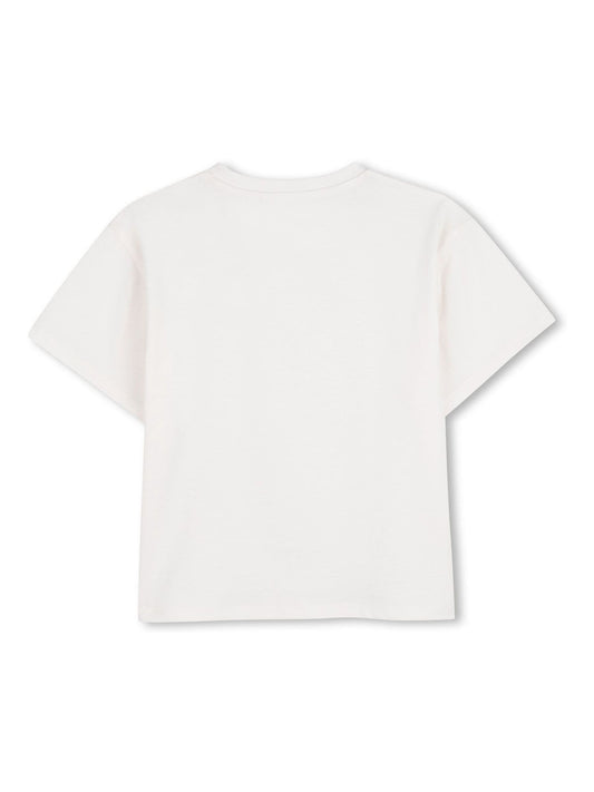 KENZO KIDS White Logo Crew Neck Short Sleeve T-Shirt image 2