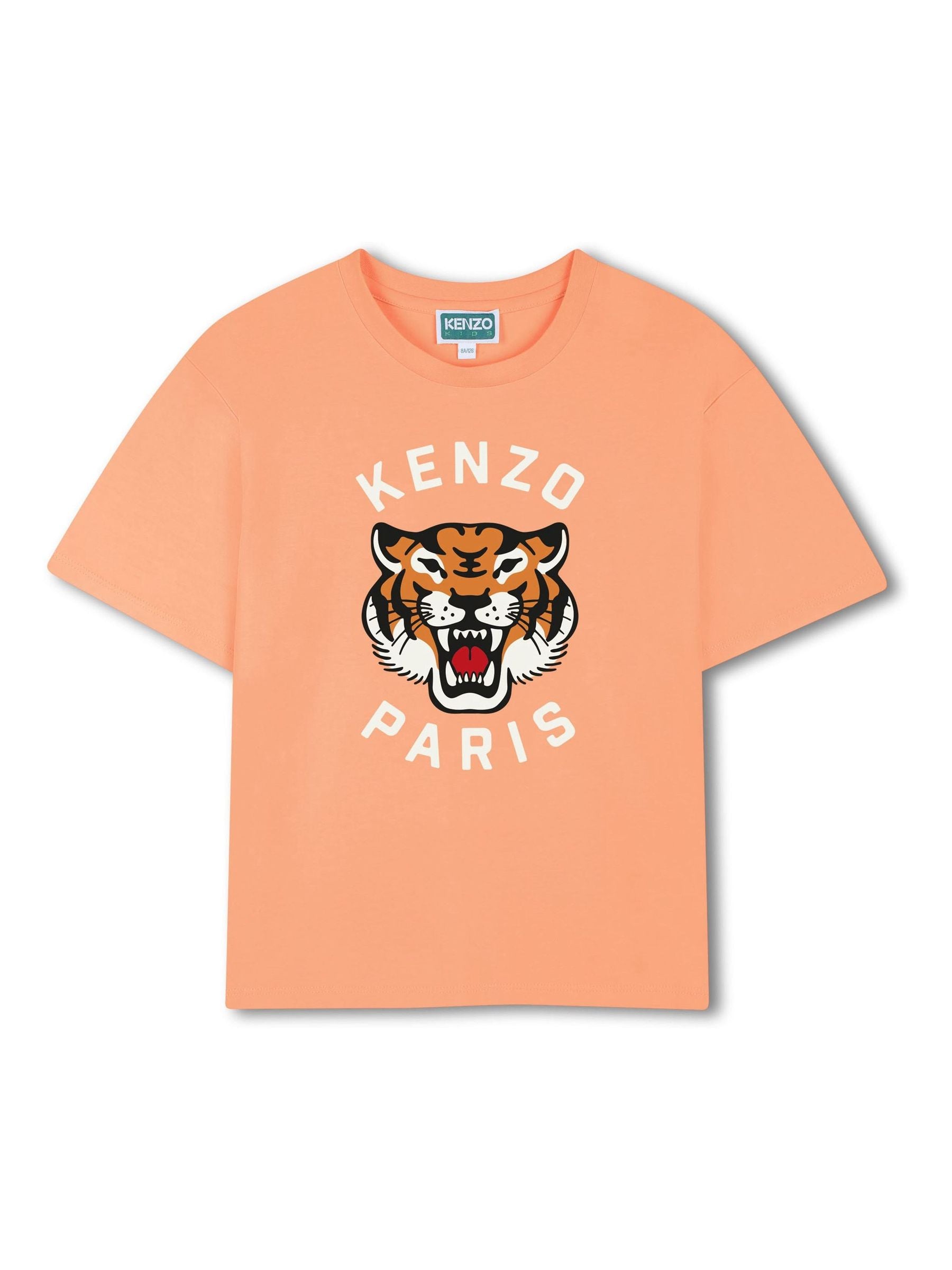 KENZO KIDS Orange Graphic Logo Crew Neck Short Sleeve T-Shirt image 1